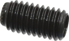 Made in USA - #10-32 UNF, 3/8" Length Under Head, Knurled Cup Point Set Screw - Grade 8 Alloy Steel, 3/32" Key - Benchmark Tooling