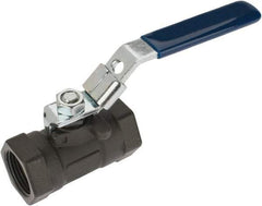 NIBCO - 1" Pipe, Reduced Port, Carbon Steel Standard Ball Valve - 1 Piece, Inline - One Way Flow, FNPT x FNPT Ends, Locking Lever Handle, 2,000 WOG - Benchmark Tooling