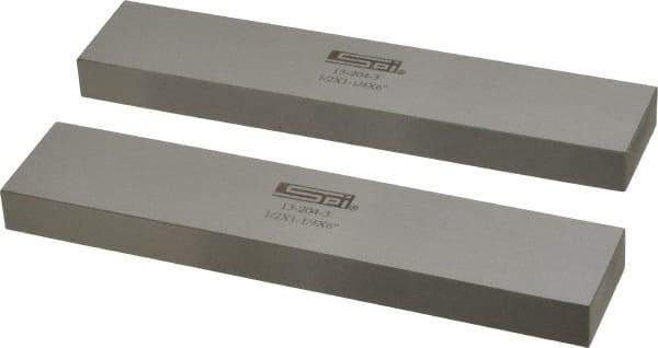 SPI - 6" Long x 1-1/4" High x 1/2" Thick, Steel Parallel - 0.0003" & 0.002" Parallelism, Sold as Matched Pair - Benchmark Tooling