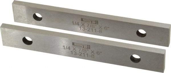 SPI - 6" Long x 7/8" High x 1/4" Thick, Steel Parallel - 0.0003" & 0.002" Parallelism, Sold as Matched Pair - Benchmark Tooling