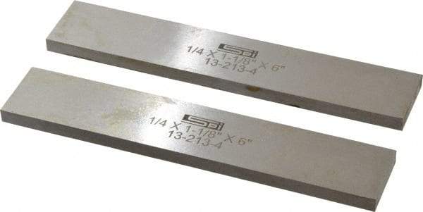 SPI - 6" Long x 1-1/8" High x 1/4" Thick, Steel Parallel - 0.0003" & 0.002" Parallelism, Sold as Matched Pair - Benchmark Tooling