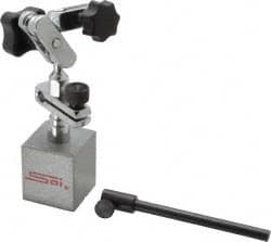 SPI - 50 Lb Magnetic Force, Fine Adjustment Indicator Positioner & Holder with Base - Post (Ball & Socket), Rectangular Base, 1-1/4" Base Height, 1-1/4" Base Length, 1-1/4" Base Width - Benchmark Tooling