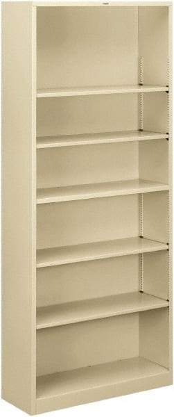 Hon - 6 Shelf, 81-1/8" High x 34-1/2" Wide Bookcase - 12-5/8" Deep, Steel, Putty - Benchmark Tooling