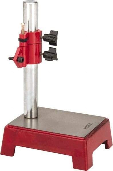SPI - Cast Iron (Base), Rectangular Base, Comparator Gage Stand - 8" High, 5-1/2" Base Length x 4-11/32" Base Width x 2" Base Height, Includes Holder - Benchmark Tooling