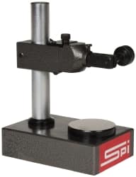 SPI - Cast Iron (Base), Rectangular Base, Comparator Gage Stand - 8" High, 6" Base Length x 3-7/8" Base Width x 2" Base Height, Includes Holder - Benchmark Tooling