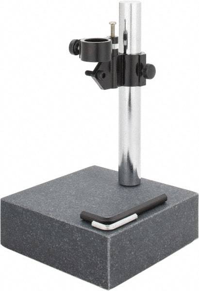 SPI - Granite, Rectangular Base, Comparator Gage Stand - 8" High, 6" Base Length x 6" Base Width x 2" Base Height, Includes Holder - Benchmark Tooling