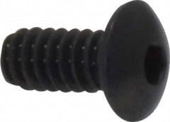 Made in USA - #4-40 UNC Hex Socket Drive, Button Screw - Alloy Steel, Black Oxide Finish, Fully Threaded, 1/4" Length Under Head - Benchmark Tooling