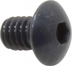 Made in USA - #8-32 UNC Hex Socket Drive, Button Screw - Alloy Steel, Black Oxide Finish, Fully Threaded, 1/4" Length Under Head - Benchmark Tooling