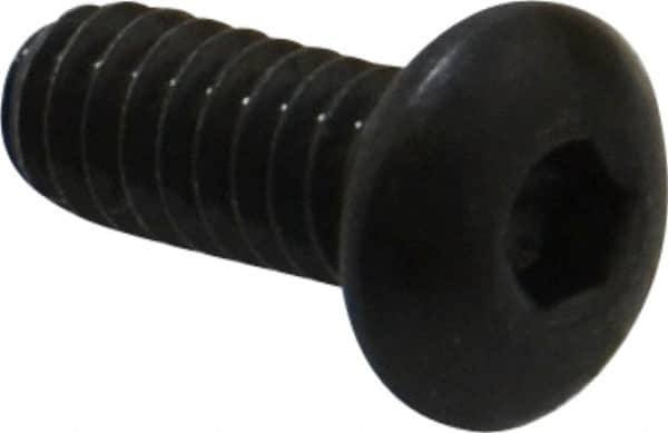 Made in USA - #10-24 UNC Hex Socket Drive, Button Screw - Alloy Steel, Black Oxide Finish, Fully Threaded, 1/2" Length Under Head - Benchmark Tooling