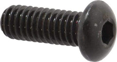 Made in USA - 5/16-18 UNC Hex Socket Drive, Button Screw - Alloy Steel, Black Oxide Finish, Fully Threaded, 7/8" Length Under Head - Benchmark Tooling