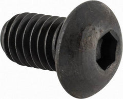 Made in USA - 3/8-16 UNC Hex Socket Drive, Button Screw - Alloy Steel, Black Oxide Finish, Fully Threaded, 5/8" Length Under Head - Benchmark Tooling