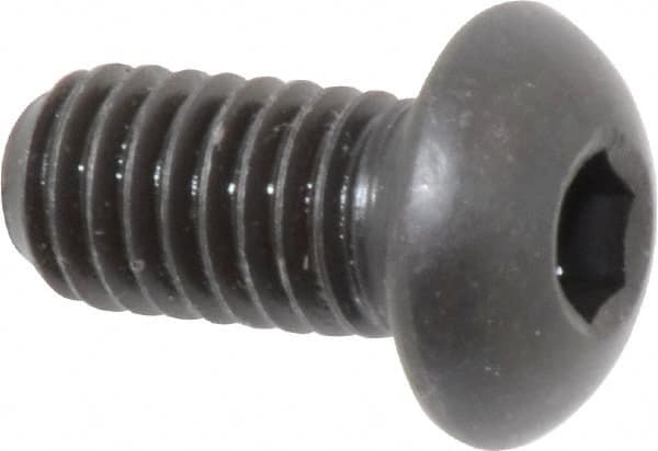 Made in USA - 3/8-16 UNC Hex Socket Drive, Button Screw - Alloy Steel, Black Oxide Finish, Fully Threaded, 3/4" Length Under Head - Benchmark Tooling