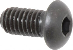 Made in USA - 3/8-16 UNC Hex Socket Drive, Button Screw - Alloy Steel, Black Oxide Finish, Fully Threaded, 3/4" Length Under Head - Benchmark Tooling