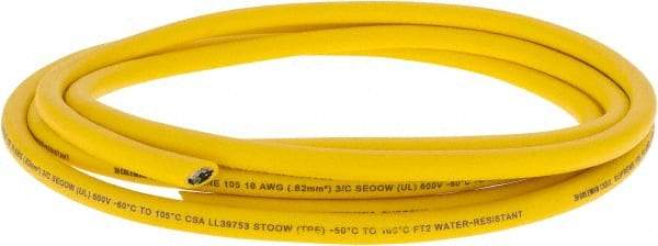 Southwire - 18 AWG, 16 Strand, Yellow Machine Tool Wire - TPE, Abrasion, Chemical, Environmental, Flame, Oil, Ozone, UV and Water Resistant, 10 Ft. Long - Benchmark Tooling