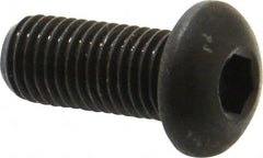 Made in USA - 5/16-24 UNF Hex Socket Drive, Button Screw - Alloy Steel, Black Oxide Finish, Fully Threaded, 3/4" Length Under Head - Benchmark Tooling