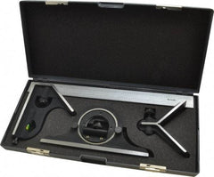 SPI - 4 Piece, 12" Combination Square Set - 1/32 & 1/64" (English/Metric) Graduation, Hardened Steel Blade, Cast Iron Center, Protractor & Square Head - Benchmark Tooling