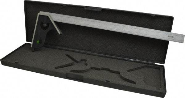 SPI - 2 Piece, 18" Combination Square Set - 1/32 & 1/64" (English/Metric) Graduation, Hardened Steel Blade, Cast Iron Square Head - Benchmark Tooling