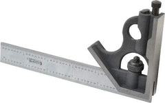 SPI - 2 Piece, 6" Combination Square Set - 1/32 & 1/64" (English/Metric) Graduation, Hardened Steel Blade, Cast Iron Square Head - Benchmark Tooling