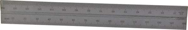 SPI - 6 Inch Long Blade, English and Metric Graduation Combination Square Blade - Baked Enamel Coated, 1/64 and 1/32 Inch Graduation, 0.5 and 1mm Graduation - Benchmark Tooling