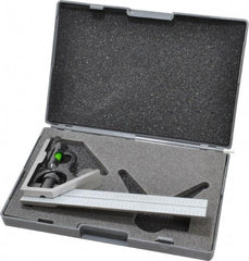 SPI - 2 Piece, 6" Combination Square Set - 1/16, 1/32, 1/64 & 1/8" (4R) Graduation, Hardened Steel Blade, Hardened Steel Square Head - Benchmark Tooling