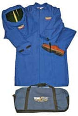 Stanco Safety Products - Size L, 4 HRC, 7 oz Arc Flash Clothing Kit - 45 cal per Sq cm, Hard Cap & Hood Protection, 15" Leggings & 50" Coat, Includes Gear Bag - Benchmark Tooling