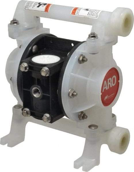 ARO/Ingersoll-Rand - 3/8" NPT, Nonmetallic, Air Operated Diaphragm Pump - PTFE Diaphragm, Polypropylene Housing - Benchmark Tooling