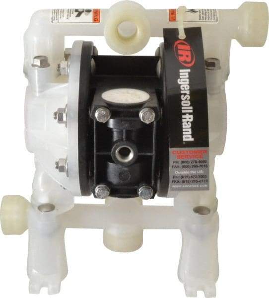 ARO/Ingersoll-Rand - 1/2" NPT, Nonmetallic, Air Operated Diaphragm Pump - Santoprene Diaphragm, Polypropylene Housing - Benchmark Tooling