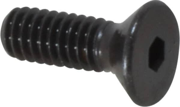 Made in USA - #8-32 UNC Hex Socket Drive, 82° Flat Screw - Alloy Steel, Black Oxide Finish, Fully Threaded, 1/2" OAL - Benchmark Tooling