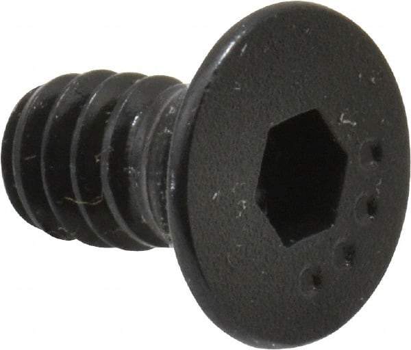 Made in USA - #10-24 UNC Hex Socket Drive, 82° Flat Screw - Alloy Steel, Black Oxide Finish, Fully Threaded, 3/8" OAL - Benchmark Tooling