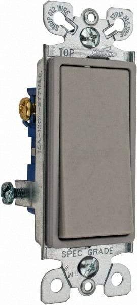 Cooper Wiring Devices - 3 Pole, 120 to 277 VAC, 15 Amp, Commercial Grade, Rocker, Wall and Dimmer Light Switch - 1.44 Inch Wide x 4.19 Inch High, Fluorescent - Benchmark Tooling