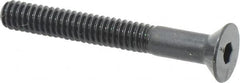 Made in USA - 1/4-20 UNC Hex Socket Drive, 82° Flat Screw - Alloy Steel, Black Oxide Finish, Partially Threaded, 2" OAL - Benchmark Tooling
