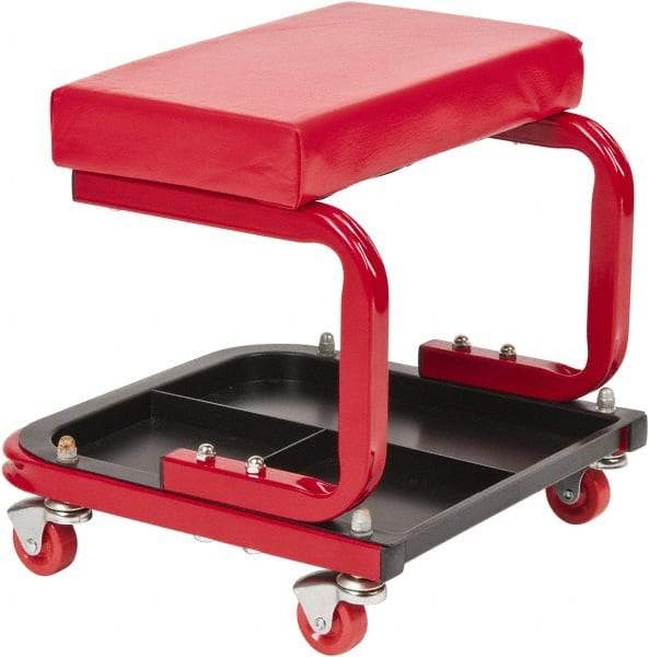 Value Collection - 260 Lb Capacity, 4 Wheel Creeper Seat with Tray - Steel, 14" High x 14 Wide - Benchmark Tooling