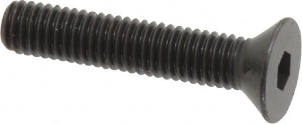 Made in USA - #10-32 UNF Hex Socket Drive, 82° Flat Screw - Alloy Steel, Black Oxide Finish, Fully Threaded, 1" OAL - Benchmark Tooling
