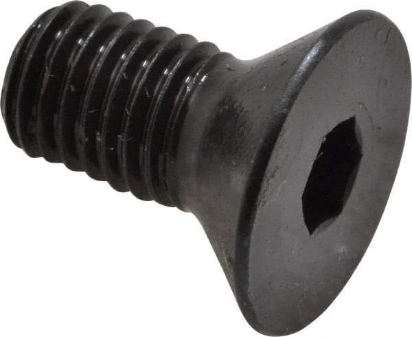 Made in USA - 1/4-28 UNF Hex Socket Drive, 82° Flat Screw - Alloy Steel, Black Oxide Finish, Fully Threaded, 1/2" OAL - Benchmark Tooling