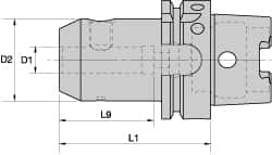 Kennametal - HSK100A Taper Shank 32mm Hole End Mill Holder/Adapter - 72mm Nose Diam, 100mm Projection, Through-Spindle Coolant - Exact Industrial Supply