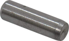 Made in USA - 3/32" Diam x 5/16" Pin Length Grade 8 Alloy Steel Standard Dowel Pin - Bright Finish, 1 Beveled & 1 Rounded End - Benchmark Tooling