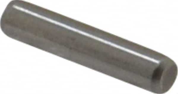 Made in USA - 3/32" Diam x 7/16" Pin Length Grade 8 Alloy Steel Standard Dowel Pin - Bright Finish, 1 Beveled & 1 Rounded End - Benchmark Tooling