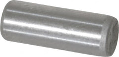 Made in USA - 3/16" Diam x 1/2" Pin Length Grade 8 Alloy Steel Standard Dowel Pin - Bright Finish, C 47-58 & C 60 (Surface) Hardness, 4,150 Lb (Single Shear), 8,300 Lb (Double Shear) Breaking Strength, 1 Beveled & 1 Rounded End - Benchmark Tooling