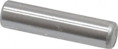 Made in USA - 3/16" Diam x 3/4" Pin Length Grade 8 Alloy Steel Standard Dowel Pin - Bright Finish, C 47-58 & C 60 (Surface) Hardness, 4,150 Lb (Single Shear), 8,300 Lb (Double Shear) Breaking Strength, 1 Beveled & 1 Rounded End - Benchmark Tooling