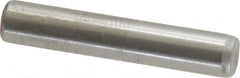 Made in USA - 3/16" Diam x 1" Pin Length Grade 8 Alloy Steel Standard Dowel Pin - Bright Finish, C 47-58 & C 60 (Surface) Hardness, 4,150 Lb (Single Shear), 8,300 Lb (Double Shear) Breaking Strength, 1 Beveled & 1 Rounded End - Benchmark Tooling