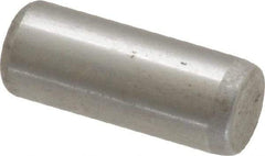 Made in USA - 1/4" Diam x 5/8" Pin Length Grade 8 Alloy Steel Standard Dowel Pin - Bright Finish, C 47-58 & C 60 (Surface) Hardness, 14,720 Lb (Double Shear), 7,360 Lb (Single Shear) Breaking Strength, 1 Beveled & 1 Rounded End - Benchmark Tooling