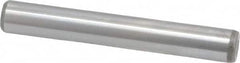 Made in USA - 1/4" Diam x 1-3/4" Pin Length Grade 8 Alloy Steel Standard Dowel Pin - Bright Finish, C 47-58 & C 60 (Surface) Hardness, 14,720 Lb (Double Shear), 7,360 Lb (Single Shear) Breaking Strength, 1 Beveled & 1 Rounded End - Benchmark Tooling