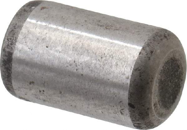 Made in USA - 5/16" Diam x 1/2" Pin Length Grade 8 Alloy Steel Standard Dowel Pin - Bright Finish, C 47-58 & C 60 (Surface) Hardness, 11,500 Lb (Single Shear), 23,000 Lb (Double Shear) Breaking Strength, 1 Beveled & 1 Rounded End - Benchmark Tooling