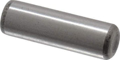 Made in USA - 5/16" Diam x 1" Pin Length Grade 8 Alloy Steel Standard Dowel Pin - Bright Finish, C 47-58 & C 60 (Surface) Hardness, 11,500 Lb (Single Shear), 23,000 Lb (Double Shear) Breaking Strength, 1 Beveled & 1 Rounded End - Benchmark Tooling