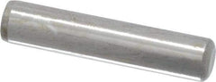 Made in USA - 5/16" Diam x 1-1/2" Pin Length Grade 8 Alloy Steel Standard Dowel Pin - Bright Finish, C 47-58 & C 60 (Surface) Hardness, 11,500 Lb (Single Shear), 23,000 Lb (Double Shear) Breaking Strength, 1 Beveled & 1 Rounded End - Benchmark Tooling
