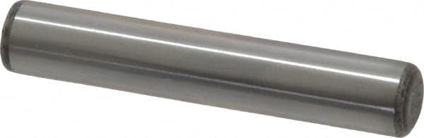 Made in USA - 5/16" Diam x 1-3/4" Pin Length Grade 8 Alloy Steel Standard Dowel Pin - Bright Finish, C 47-58 & C 60 (Surface) Hardness, 11,500 Lb (Single Shear), 23,000 Lb (Double Shear) Breaking Strength, 1 Beveled & 1 Rounded End - Benchmark Tooling