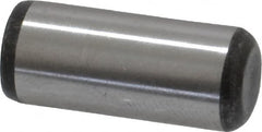 Made in USA - 3/8" Diam x 7/8" Pin Length Grade 8 Alloy Steel Standard Dowel Pin - Bright Finish, C 47-58 & C 60 (Surface) Hardness, 16,550 Lb (Single Shear), 33,100 Lb (Double Shear) Breaking Strength, 1 Beveled & 1 Rounded End - Benchmark Tooling