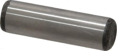 Made in USA - 3/8" Diam x 1-1/4" Pin Length Grade 8 Alloy Steel Standard Dowel Pin - Bright Finish, C 47-58 & C 60 (Surface) Hardness, 16,550 Lb (Single Shear), 33,100 Lb (Double Shear) Breaking Strength, 1 Beveled & 1 Rounded End - Benchmark Tooling