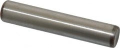 Made in USA - 3/8" Diam x 2" Pin Length Grade 8 Alloy Steel Standard Dowel Pin - Bright Finish, C 47-58 & C 60 (Surface) Hardness, 16,550 Lb (Single Shear), 33,100 Lb (Double Shear) Breaking Strength, 1 Beveled & 1 Rounded End - Benchmark Tooling