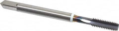 Guhring - #8-32 UNC 2B 3 Flute FIREX Finish Cobalt Straight Flute Machine Tap - Modified Bottoming, Right Hand Thread, 2-1/8" OAL, Oversize - Exact Industrial Supply